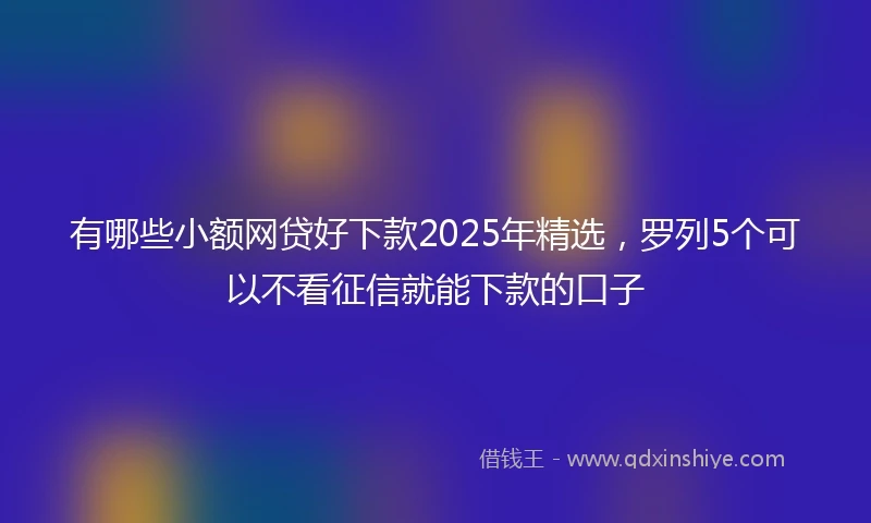 有哪些小额网贷好下款2025年精选，罗列5个可以不看征信就能下款的口子