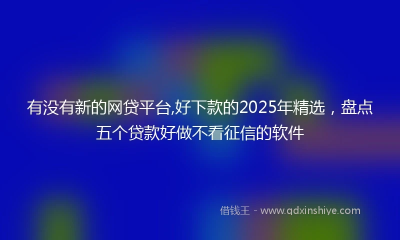 有没有新的网贷平台,好下款的2025年精选，盘点五个贷款好做不看征信的软件