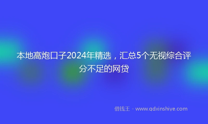 本地高炮口子2024年精选，汇总5个无视综合评分不足的网贷
