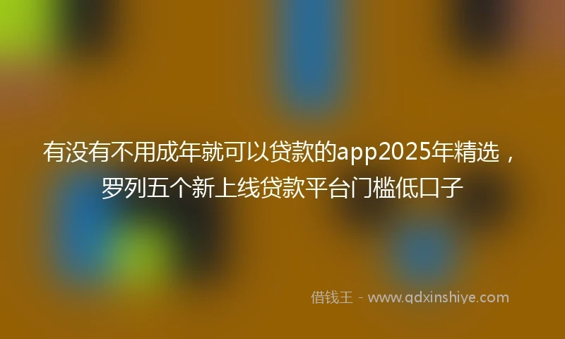 有没有不用成年就可以贷款的app2025年精选，罗列五个新上线贷款平台门槛低口子