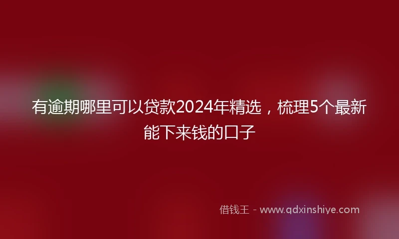 有逾期哪里可以贷款2024年精选，梳理5个最新能下来钱的口子