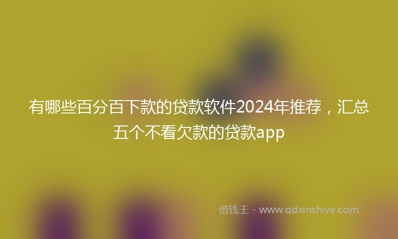 有哪些百分百下款的贷款软件2024年推荐，汇总五个不看欠款的贷款app