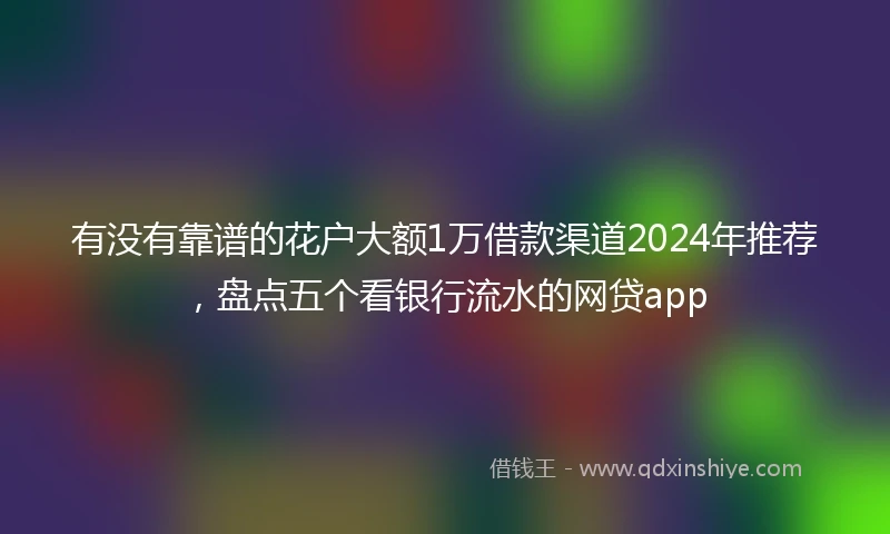 有没有靠谱的花户大额1万借款渠道2024年推荐，盘点五个看银行流水的网贷app