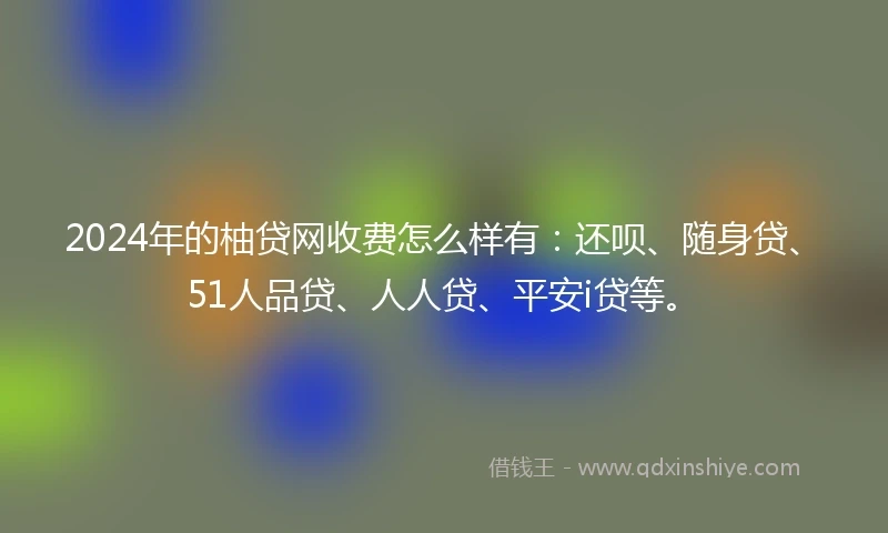 2024年的柚贷网收费怎么样有：还呗、随身贷、51人品贷、人人贷、平安i贷等。