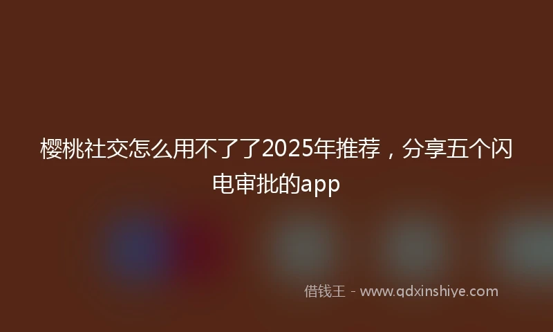樱桃社交怎么用不了了2025年推荐，分享五个闪电审批的app