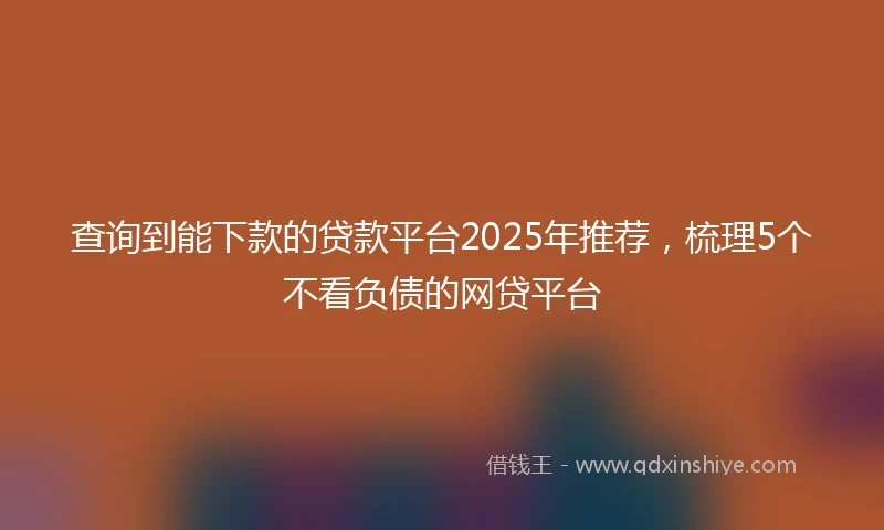 查询到能下款的贷款平台2025年推荐，梳理5个不看负债的网贷平台