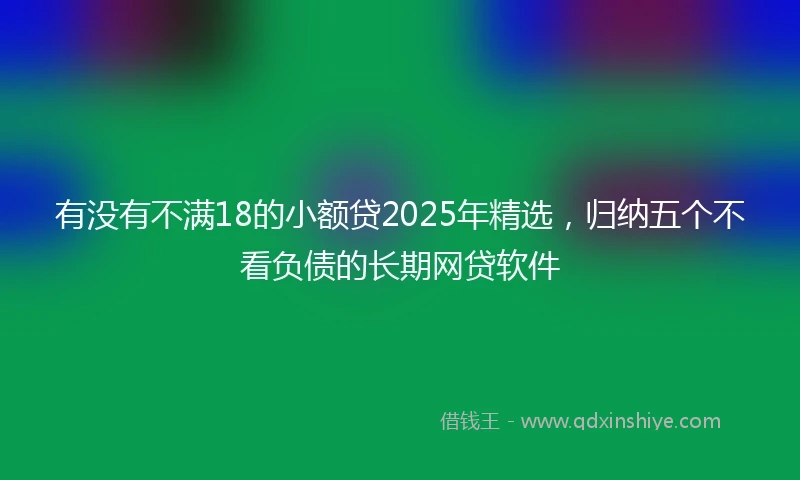 有没有不满18的小额贷2025年精选，归纳五个不看负债的长期网贷软件