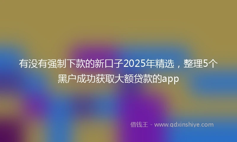 有没有强制下款的新口子2025年精选，整理5个黑户成功获取大额贷款的app