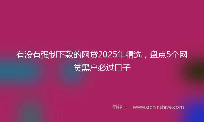 有没有强制下款的网贷2025年精选，盘点5个网贷黑户必过口子