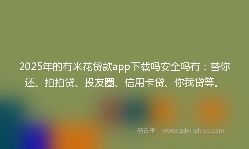 2025年的有米花贷款app下载吗安全吗有：替你还、拍拍贷、投友圈、信用卡贷、你我贷等。