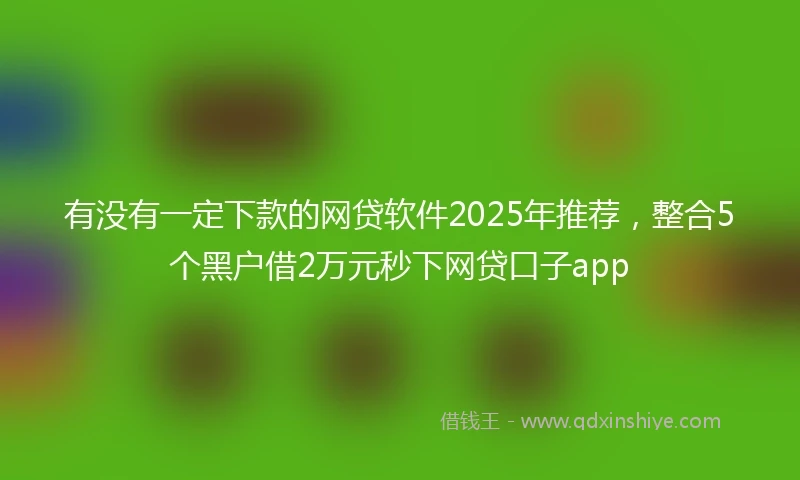 有没有一定下款的网贷软件2025年推荐，整合5个黑户借2万元秒下网贷口子app