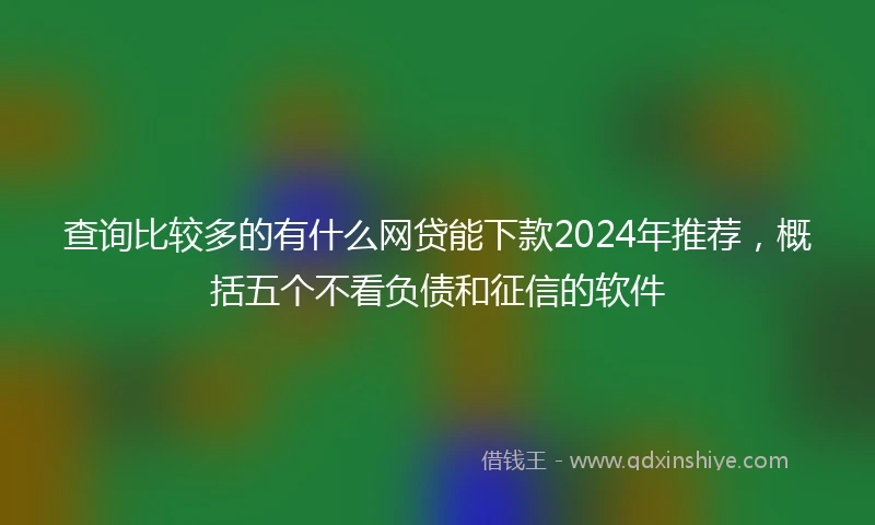 查询比较多的有什么网贷能下款2024年推荐，概括五个不看负债和征信的软件