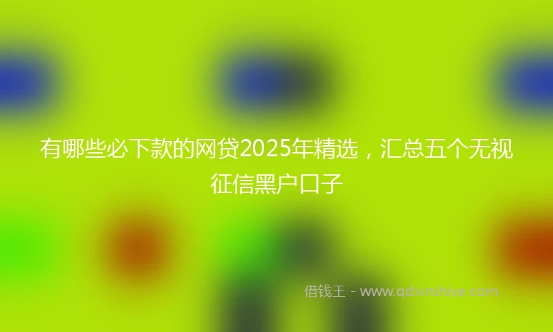 有哪些必下款的网贷2025年精选，汇总五个无视征信黑户口子