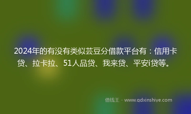 2024年的有没有类似芸豆分借款平台有：信用卡贷、拉卡拉、51人品贷、我来贷、平安i贷等。
