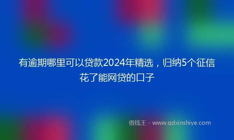 有逾期哪里可以贷款2024年精选，归纳5个征信花了能网贷的口子