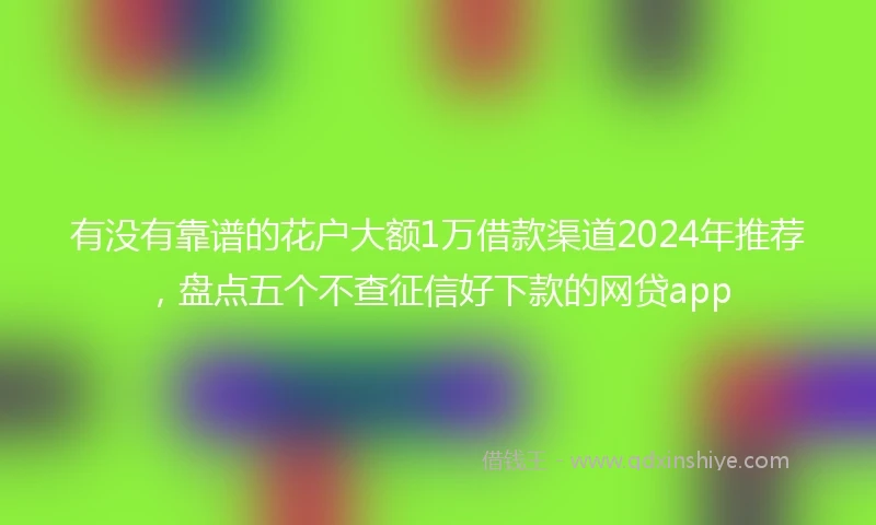 有没有靠谱的花户大额1万借款渠道2024年推荐，盘点五个不查征信好下款的网贷app