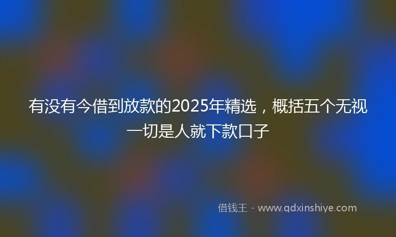 有没有今借到放款的2025年精选，概括五个无视一切是人就下款口子