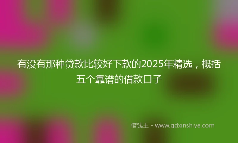 有没有那种贷款比较好下款的2025年精选，概括五个靠谱的借款口子