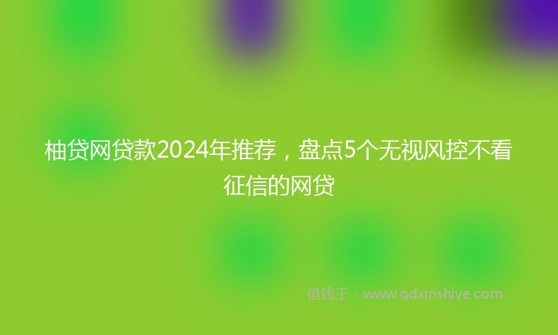 柚贷网贷款2024年推荐，盘点5个无视风控不看征信的网贷