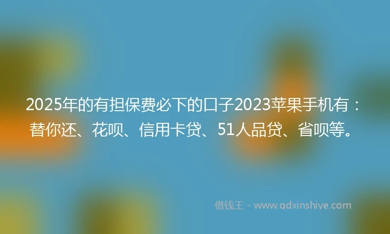 2025年的有担保费必下的口子2023苹果手机有：替你还、花呗、信用卡贷、51人品贷、省呗等。