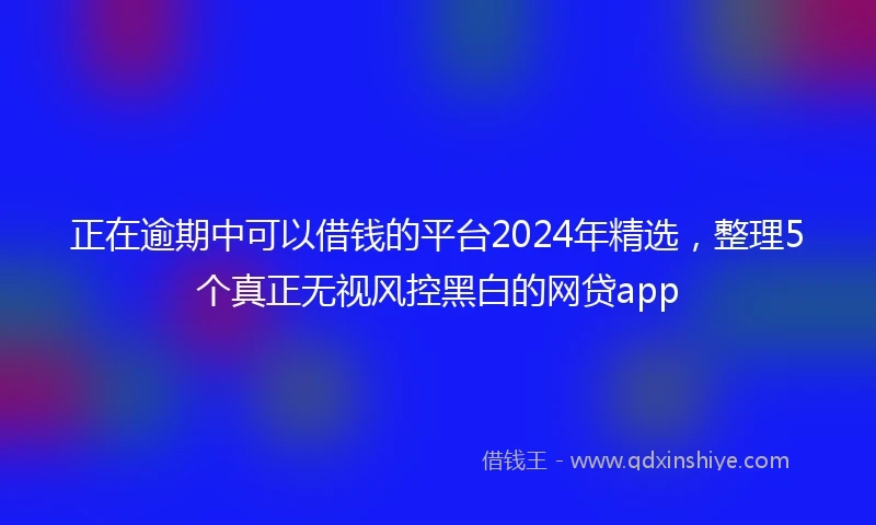 正在逾期中可以借钱的平台2024年精选，整理5个真正无视风控黑白的网贷app