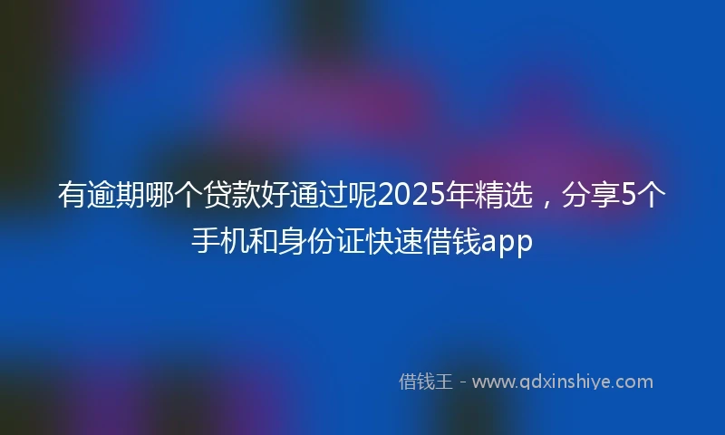 有逾期哪个贷款好通过呢2025年精选，分享5个手机和身份证快速借钱app