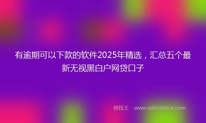 有逾期可以下款的软件2025年精选，汇总五个最新无视黑白户网贷口子