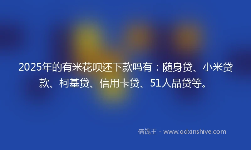 2025年的有米花呗还下款吗有：随身贷、小米贷款、柯基贷、信用卡贷、51人品贷等。