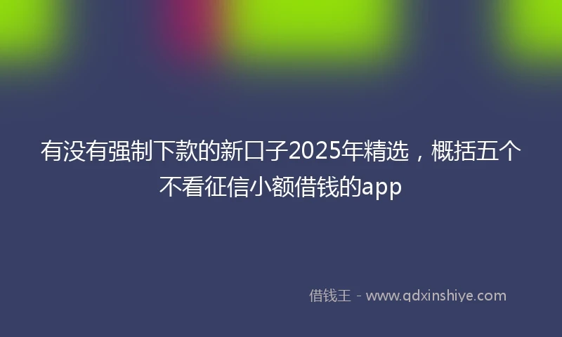 有没有强制下款的新口子2025年精选，概括五个不看征信小额借钱的app
