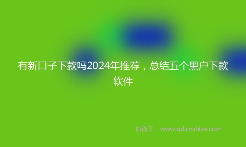 有新口子下款吗2024年推荐，总结五个黑户下款软件
