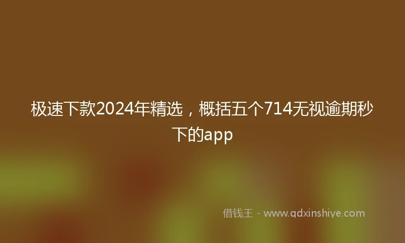 极速下款2024年精选，概括五个714无视逾期秒下的app