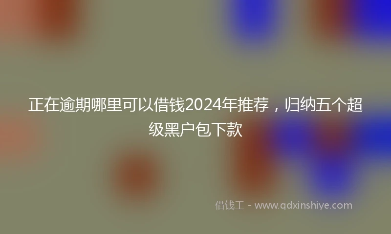 正在逾期哪里可以借钱2024年推荐，归纳五个超级黑户包下款