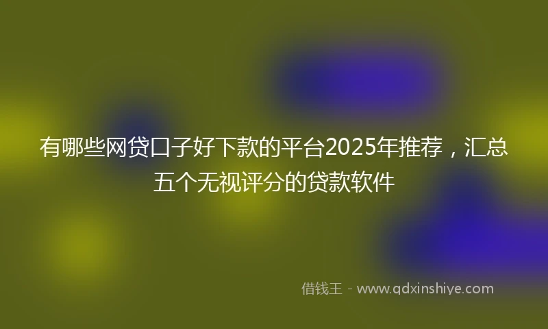 有哪些网贷口子好下款的平台2025年推荐，汇总五个无视评分的贷款软件