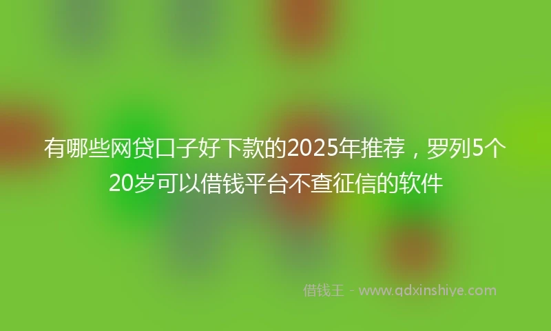 有哪些网贷口子好下款的2025年推荐，罗列5个20岁可以借钱平台不查征信的软件