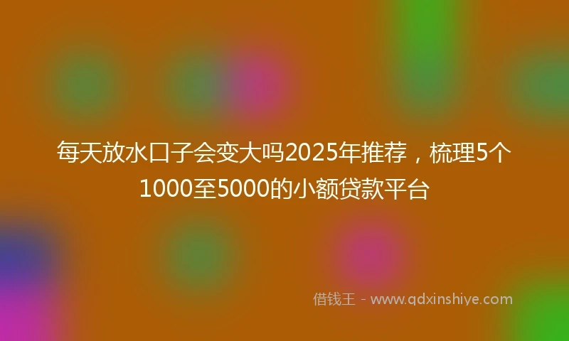 每天放水口子会变大吗2025年推荐，梳理5个1000至5000的小额贷款平台