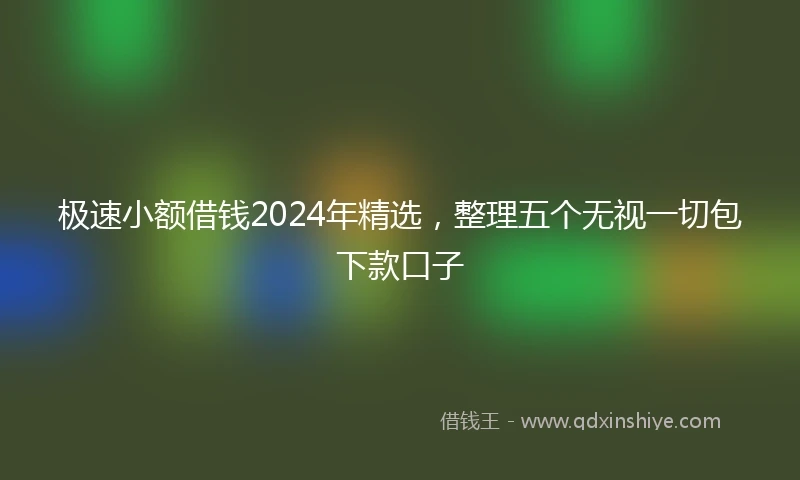 极速小额借钱2024年精选，整理五个无视一切包下款口子