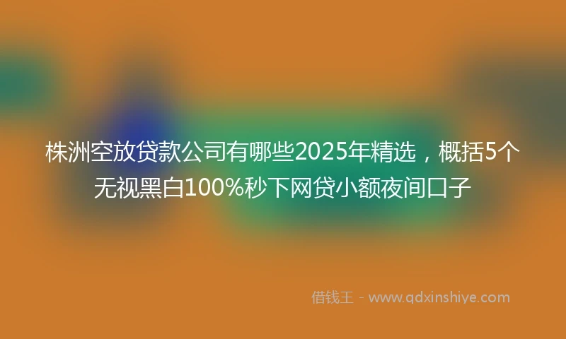 株洲空放贷款公司有哪些2025年精选，概括5个无视黑白100%秒下网贷小额夜间口子