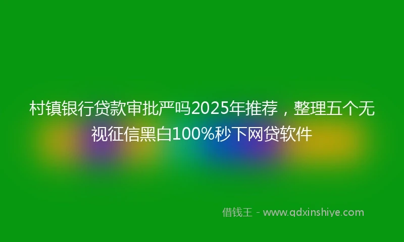 村镇银行贷款审批严吗2025年推荐，整理五个无视征信黑白100%秒下网贷软件