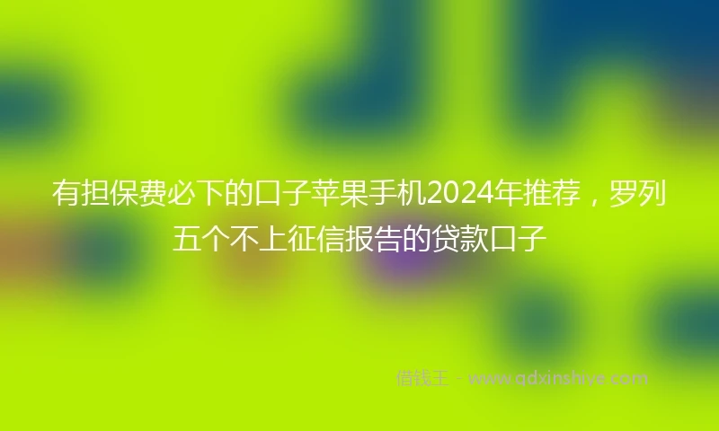 有担保费必下的口子苹果手机2024年推荐，罗列五个不上征信报告的贷款口子