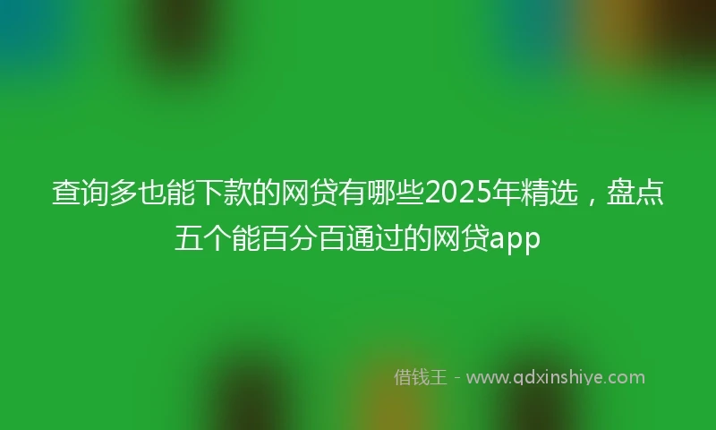 查询多也能下款的网贷有哪些2025年精选，盘点五个能百分百通过的网贷app