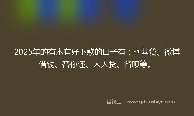 2025年的有木有好下款的口子有：柯基贷、微博借钱、替你还、人人贷、省呗等。