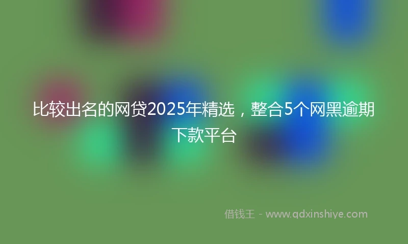 比较出名的网贷2025年精选，整合5个网黑逾期下款平台