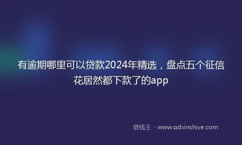 有逾期哪里可以贷款2024年精选，盘点五个征信花居然都下款了的app