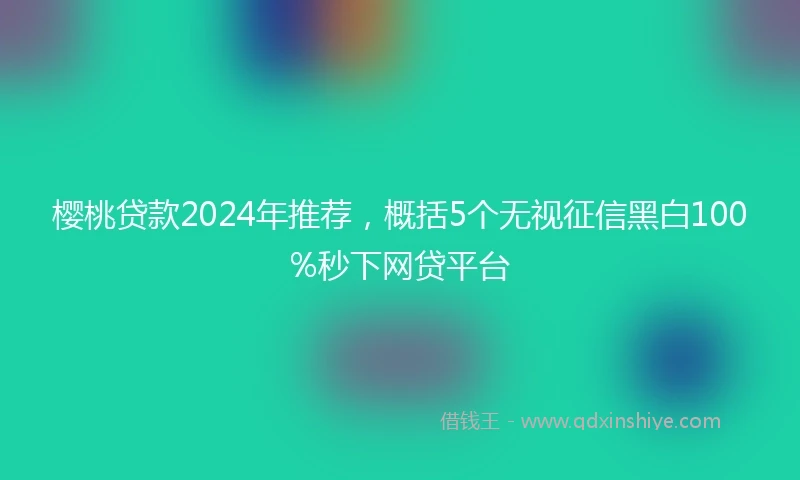 樱桃贷款2024年推荐，概括5个无视征信黑白100%秒下网贷平台