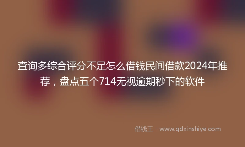 查询多综合评分不足怎么借钱民间借款2024年推荐，盘点五个714无视逾期秒下的软件