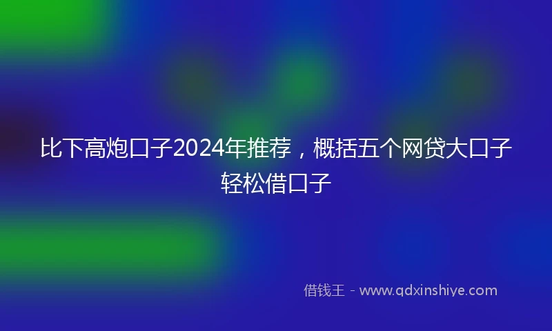 比下高炮口子2024年推荐，概括五个网贷大口子轻松借口子