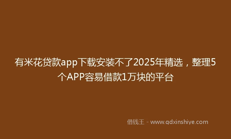 有米花贷款app下载安装不了2025年精选，整理5个APP容易借款1万块的平台