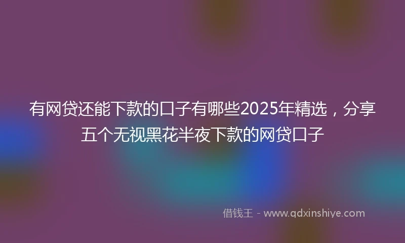 有网贷还能下款的口子有哪些2025年精选，分享五个无视黑花半夜下款的网贷口子