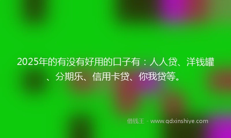 2025年的有没有好用的口子有：人人贷、洋钱罐、分期乐、信用卡贷、你我贷等。