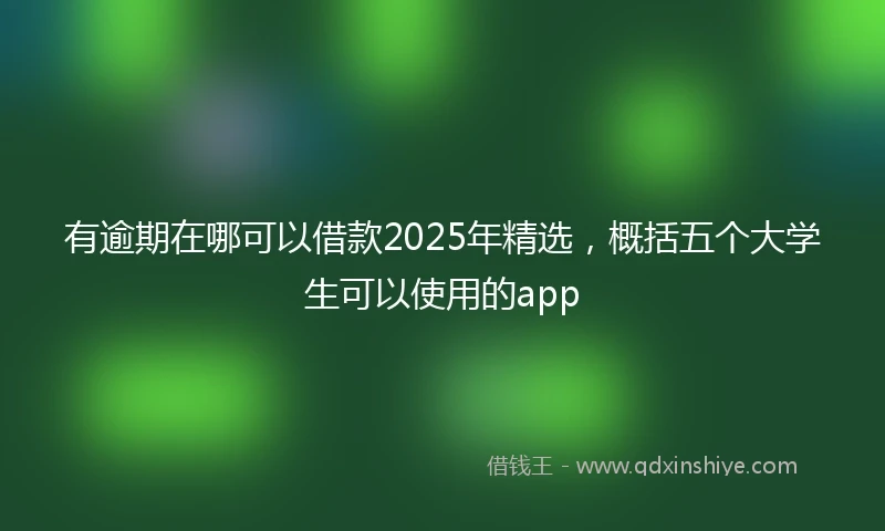 有逾期在哪可以借款2025年精选，概括五个大学生可以使用的app